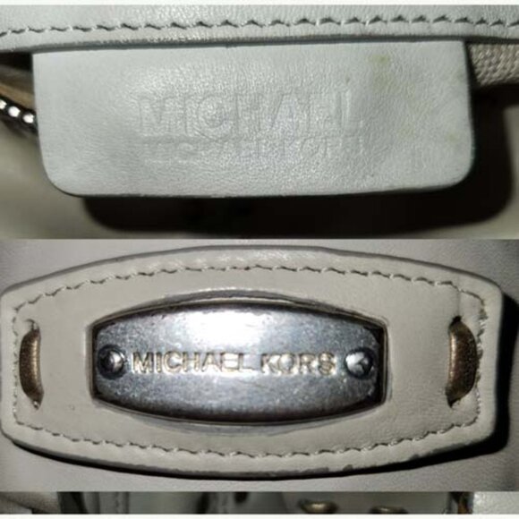 MICHAEL KORS CREAM LEATHER SHOUOLDER HANDBAG WITH A ZIP CLOSURE - Picture 5 of 6
